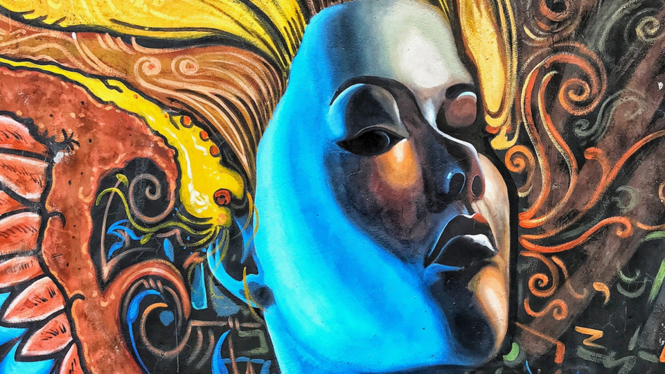 Street art woman's face