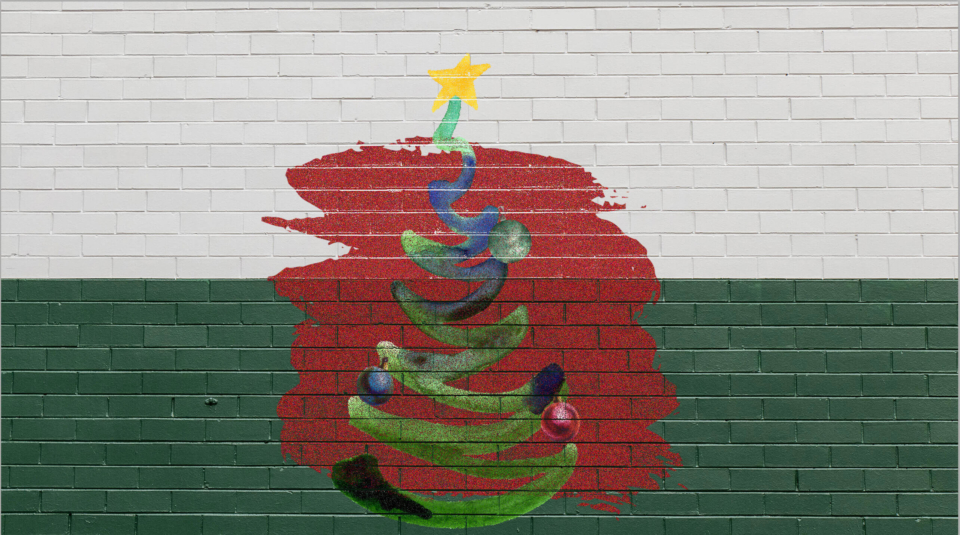 Christmas tree on wall