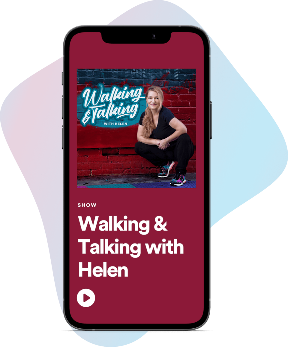 Walking and Talking podcast displayed on mobile phone